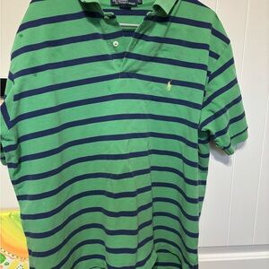 Polo by Ralph Lauren Green and Navy Striped Polo Shirt